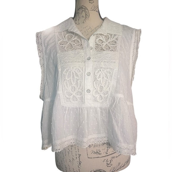Anthropologie White Lace Blouse - Picture 5 of 10